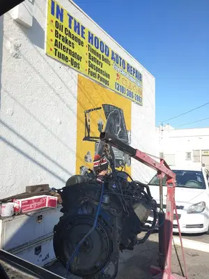 In the hood (of a car) auto repair